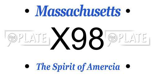 X98 Massachusetts License Plate