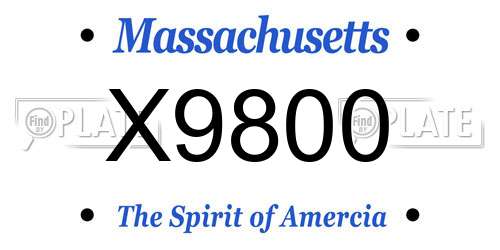 X9800 Massachusetts License Plate