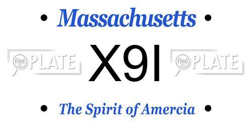 X9I Massachusetts License Plate