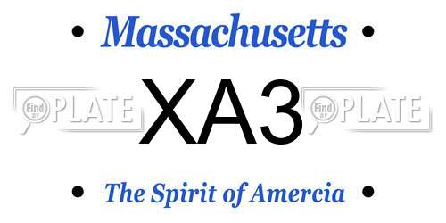 XA3 Massachusetts License Plate