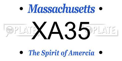 XA35 Massachusetts License Plate