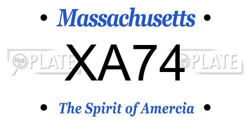 XA74 Massachusetts License Plate
