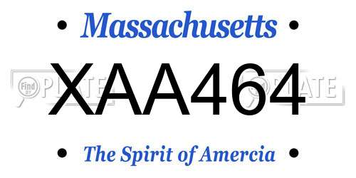 XAA464 Massachusetts License Plate