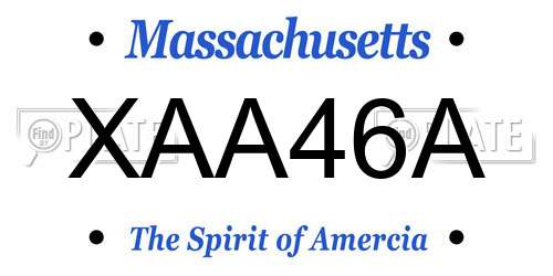 XAA46A Massachusetts License Plate