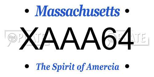 XAAA64 Massachusetts License Plate