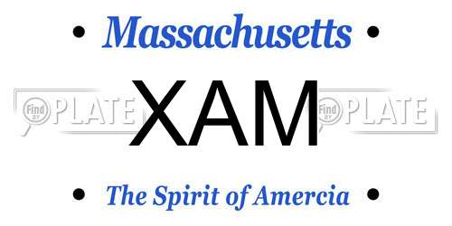 XAM Massachusetts License Plate
