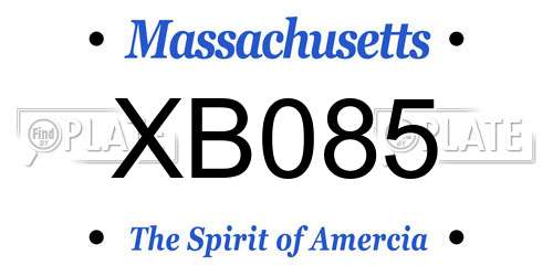 XB085 Massachusetts License Plate
