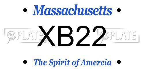 XB22 Massachusetts License Plate