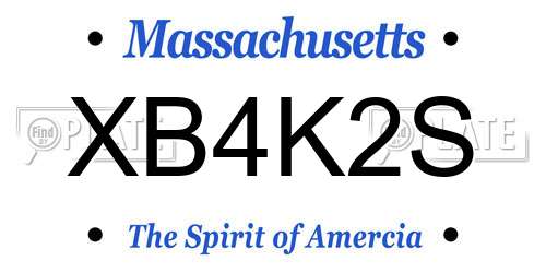 XB4K2S Massachusetts License Plate