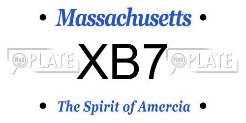 XB7 Massachusetts License Plate