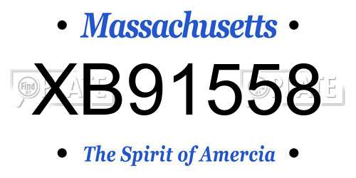 XB91558 Massachusetts License Plate