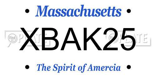 XBAK25 Massachusetts License Plate