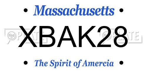 XBAK28 Massachusetts License Plate