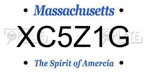 XC5Z1G Massachusetts License Plate