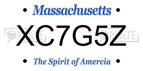 XC7G5Z Massachusetts License Plate