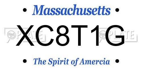 XC8T1G Massachusetts License Plate