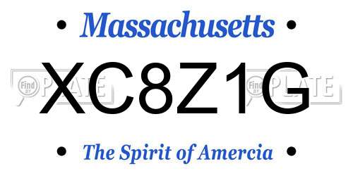 XC8Z1G Massachusetts License Plate