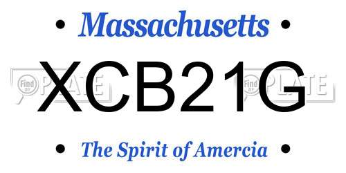 XCB21G Massachusetts License Plate