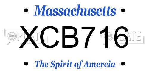 XCB716 Massachusetts License Plate