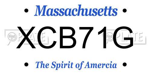 XCB71G Massachusetts License Plate