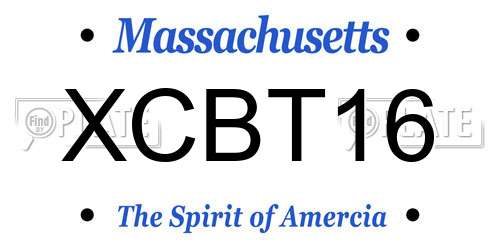 XCBT16 Massachusetts License Plate