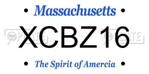 XCBZ16 Massachusetts License Plate