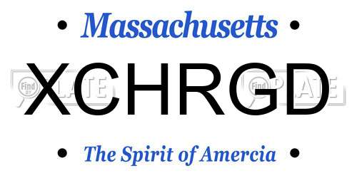 XCHRGD Massachusetts License Plate