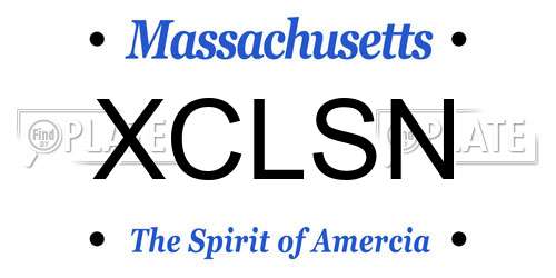 XCLSN Massachusetts License Plate