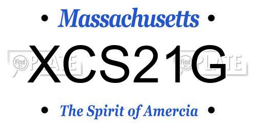 XCS21G Massachusetts License Plate