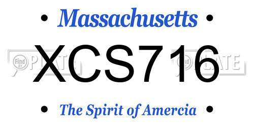 XCS716 Massachusetts License Plate