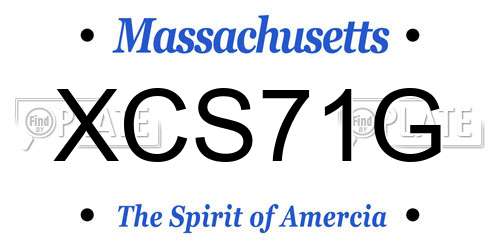 XCS71G Massachusetts License Plate