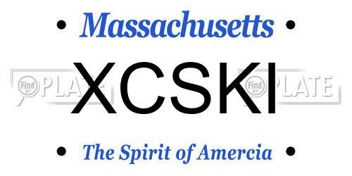 XCSKI Massachusetts License Plate