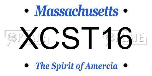 XCST16 Massachusetts License Plate