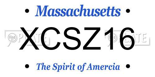 XCSZ16 Massachusetts License Plate
