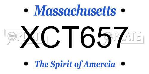 XCT657 Massachusetts License Plate