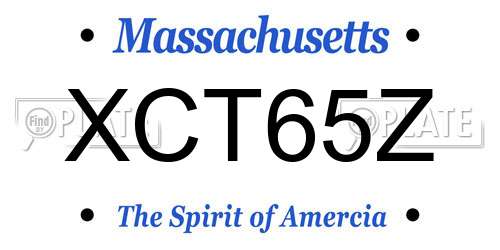 XCT65Z Massachusetts License Plate
