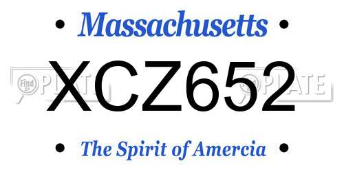 XCZ652 Massachusetts License Plate