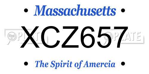 XCZ657 Massachusetts License Plate