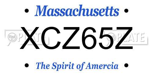 XCZ65Z Massachusetts License Plate