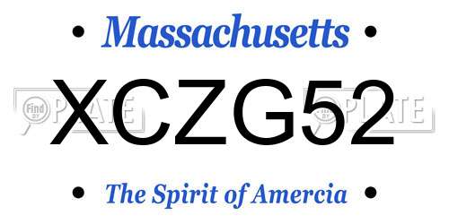 XCZG52 Massachusetts License Plate