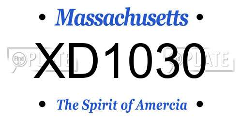 XD1030 Massachusetts License Plate