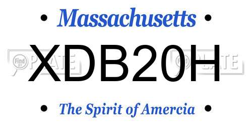 XDB20H Massachusetts License Plate