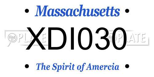 XDI030 Massachusetts License Plate