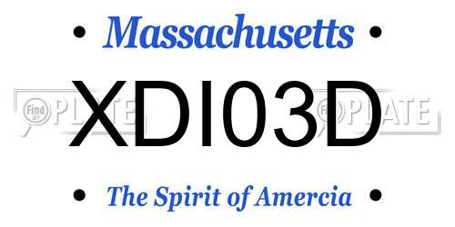 XDI03D Massachusetts License Plate