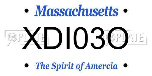 XDI03O Massachusetts License Plate