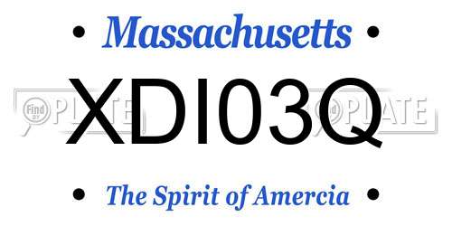 XDI03Q Massachusetts License Plate
