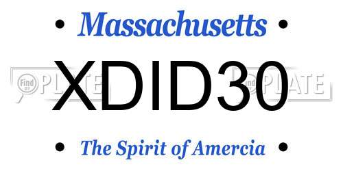 XDID30 Massachusetts License Plate