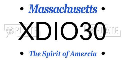XDIO30 Massachusetts License Plate