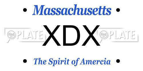 XDX Massachusetts License Plate