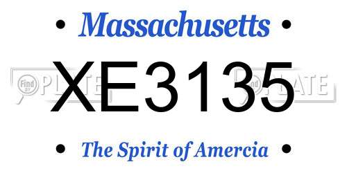 XE3135 Massachusetts License Plate